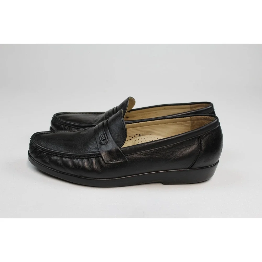 SAS Shoes Ace Men's Slip-On Loafers Sz 13M Black Handsewn Leather USA Made
